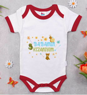 BK Kids Babamın Kızanıyım Tasarımlı Kırmızı Bebek Body Zıbın-1
