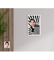 BK Gift Kişiye Özel Godfather Baba Karikatürlü Dekoratif Ahşap Beyaz Çerçeveli Tablo-2