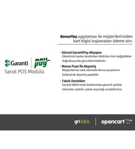 OpenCart - Garanti Pay Sanal POS Modülü