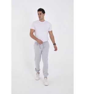 Unisex Kışlık Üç İplik Lastikli Eşofman Pantolon - Gri