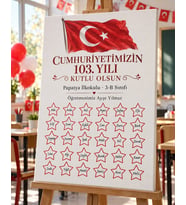 Kişiye Özel Cumhuriyet Yıldızları İmza Panosu - 29 Ekim Sınıf Etkinliği