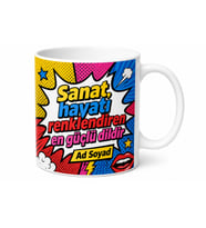 Pop Art Tasarım Baskılı Kupa Bardak Retro Sanat Hediye Porselen Mug