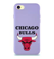 Apple iPhone 8 Uyumlu Lansman Kılıf Chicago Bulls Tasarımlı Altı Kapalı İçi Kadife Kaplı  Kapak (Şeffaf)