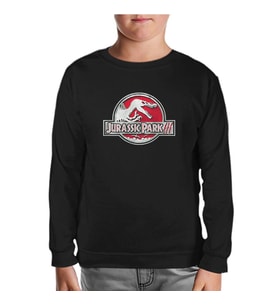 Jurassic Park - Logo Siyah Çocuk Sweatshirt