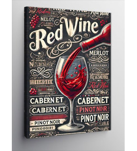 Kanvas Tablo "Red Wine" Şarap Posteri