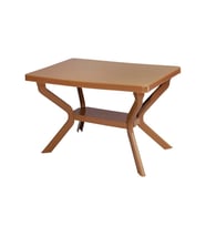 Omnipazar MT-GF240 Prima Roccia Plastik Dikdörtgen Bahçe Balkon Masa 70x110 cm (Kahverengi)