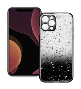 Apple iPhone 12 Pro Max Simli Şeffaf Sert Slikon Kılıf (Siyah)