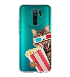 PrintiFy Xiaomi Redmi 9 ile Uyumlu 1mm Slim Fit Kedi 1 050b Baskılı Şeffaf  Kılıf