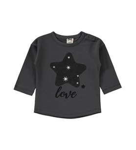 Civil Baby Yıldız Baskılı 6-18 Ay Sweatshirt - Gri (Antrasit)
