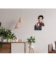 BK Gift Kişiye Özel Godfather Baba Karikatürlü Ahşap Duvar Saati-7 (Beyaz)