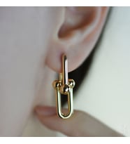 TİFFANY KÜPE SALLANTILI MODEL GOLD RENK 925 AYAR GÜMÜŞ KÜPE