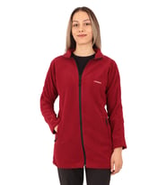 Kadın Polar Reglan Kol Ceket - Zenobya (Bordo)