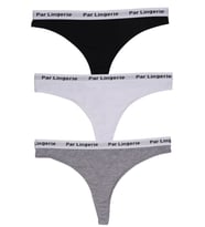 KADIN 3LÜ STRING TANGA SİYAH-BEYAZ-GRİ
