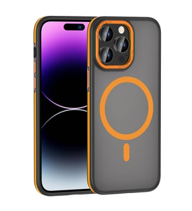 Lexroo iPhone 14 Pro Kılıf M-safe Şarj Özellikli Mat Görünümlü Ant Kılıf - Turuncu