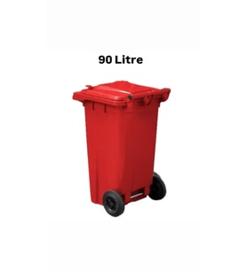 ELCY Tıbbi Atık Plastik Çöp Konteyneri Kırmızı 90LT Plastik Konteyner Isıya Karşı Dayanıklı