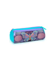 CORAL HIGH 31006 PASTEL RENKLİ KELEBEK DESENLİ ÜÇ BÖLMELİ KALEM ÇANTASI