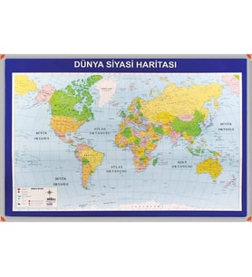 DÜNYA SİYASİ HARİTASI (Alüminyum Çerçeve)