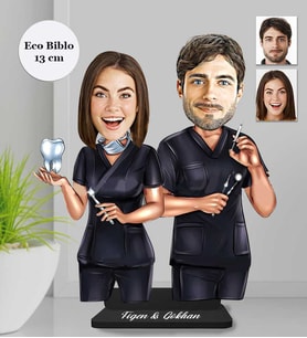 Kişiye Özel Doktor Sevgililer Ahşap Eco Biblo -2