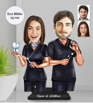 Kişiye Özel Doktor Sevgililer Ahşap Eco Biblo -2