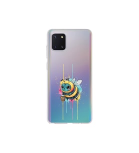 Samsung Galaxy Note 10 Lite ile uyumlu Splash arı tasarımlı şeffaf silikon kılıf