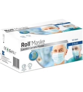 Roll Cerrahi Maske 3 Katlı Tekli Zarf 50LI 1 Adet
