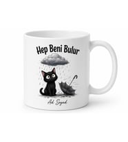 Şanssızlık Abidesi Kara Kedi Esprili Kupa Bardak Komik Hediye Şanssız Bahtsız