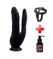 LilituShop Belden Bağlamalı İki Uçlu Vantuzlu Realistik Çatal Dildo Penis