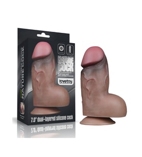 Censan 7.0 İnç Dual Layered Platinum Silicone Cock