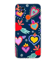 PrintiFy Xiaomi Redmi 9c ile Uyumlu Retro Color 3  Kamera Korumalı Şeffaf  Kılıf