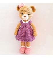 Sevimli Ayıcık Bayan Danny Amigurumi Organik Oyuncak