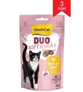 GimCat Duo Soft Shacks Tavuklu ve Ciğerli Kedi Ödül Maması 50 Gr X 3 Adet