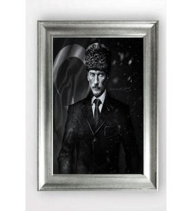 Gümüş Çerçeveli Atatürk Tablo cv1206