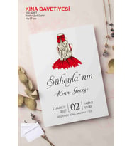 Kına Davetiyesi 100 Adet Zarflı