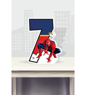Spiderman Örümcek Adam Temalı Ayaklı Rakam Pano - 7 Yaş (40 cm)