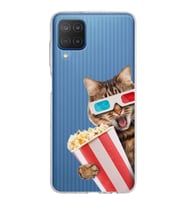 PrintiFy Samsung Galaxy M12 ile Uyumlu 1mm Slim Fit Kedi 1 050b Baskılı Şeffaf  Kılıf