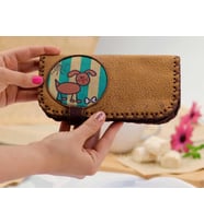Köpek Figürlü Büyük Cüzdan Etnik Bohem Retro Vintage Style - HARDAL