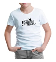 Cat Lady Beyaz Çocuk Tshirt