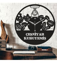 Kişiye Özel Kuruyemiş Temalı Ahşap Duvar Saati