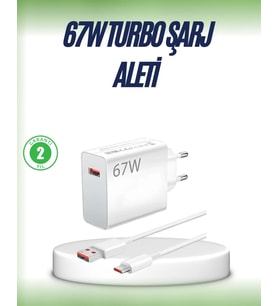 67 Watt Çift Turbo Şarj Adaptörü Reno 4 5 6 Uyumlu