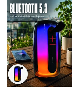 Kablosuz Bluetooth Hoparlör RGB Ambiyans Işıklı USB ve TF Kart Destekli