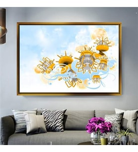 Altın Çerçeveli dekoratif tablo a906 (Gold)