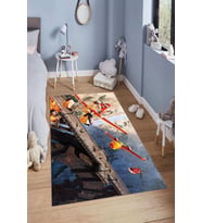 Dijital Baskılı Kaymaz Taban Yıkanabilir Kolay Temizlenir Modern Çocuk Odası Halısı NDÇ-HP-785 (Çok Renkli)