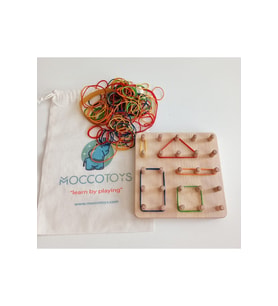 Moccotoys Montessori Geoboard Geometri Oyunu Toddler 5x5 (EĞİTİCİ KARTLI)