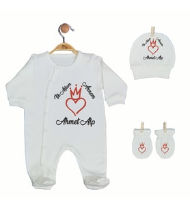Pia Baby Sevgililer Günü Anne Temalı İsme Özel Bebek Tulum SG01