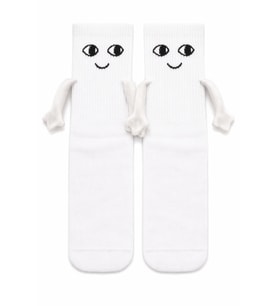 Carnaval Beyaz El Ele Tutuşan Unisex Çorap