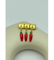 Çelik Gold Kırmızı Biber Sallantılı Charm - 25crm34