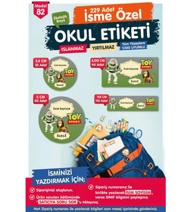 Okul Etiketi Toy Story Kalem Defter Etiketi Özel İsim Yazılabilen Etiket Seti - İsim Etiketi-T576-OE82