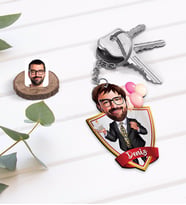 BK Gift Kişiye Özel İsimli Erkek Doğum Günü Karikatürlü Ahşap Anahtarlık-3