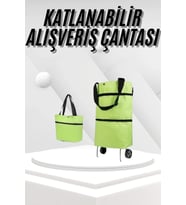 Katlanabilir Tekerlekli Pazar Market Çarşı Arabası Market Alışveriş Çantası