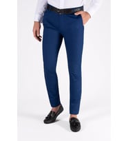 Erkek Slim Fit Petekli İtalyan Kesim Keten Pantolon 21K-2200420-6 Sax